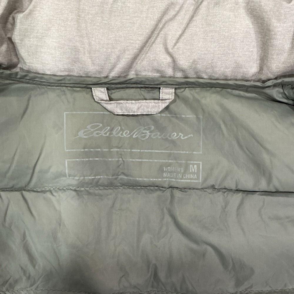 Eddie Bauer 650 Down Puffer Vest Womens Medium Gray Comfort Classic Logo Outdoor - Picture 10 of 13